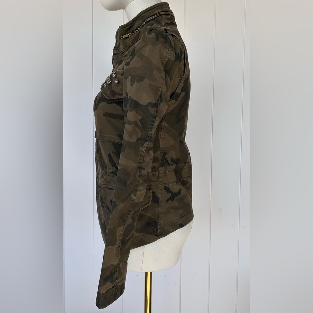 Zara Basic Women’s Camouflage Jacket Rhinestone &… - image 6